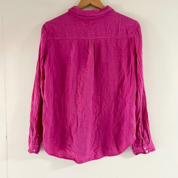 Xirena Gauze Scout Button Down Shirt in Hot Pink sz M - Picture 4 of 5